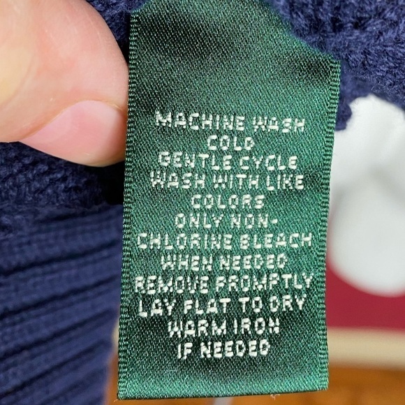 Lauren Ralph Lauren Cable-knit Button Sweater Navy - Picture 7 of 9